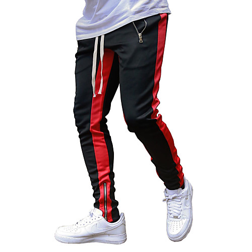 

Men's Chino Sports Breathable Outdoor Casual Daily Chinos Pants Lines / Waves Full Length Pocket Black / White Solid White Gray Black Red Army Green