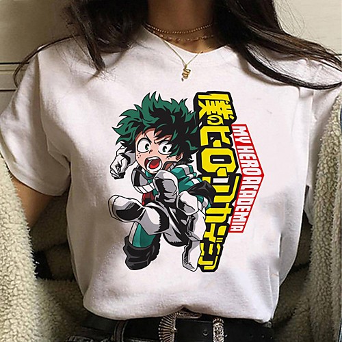 

Inspired by My Hero Academia / Boku No Hero Cosplay Anime Cartoon Polyester / Cotton Blend Print Harajuku Graphic Kawaii T-shirt For Women's / Men's