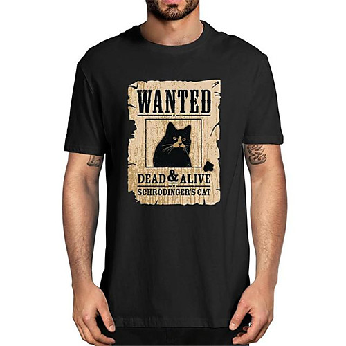 

Men's Unisex Tee T shirt Hot Stamping Cat Graphic Prints Letter Plus Size Print Short Sleeve Casual Tops Cotton Basic Fashion Designer Big and Tall White Black Wine