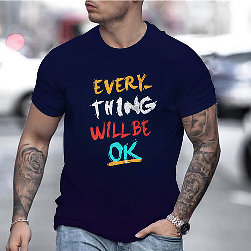 

Men's Tee T shirt Hot Stamping Graphic Prints Letter Print Short Sleeve Daily Tops Casual Designer Big and Tall Black