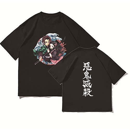 

Inspired by Demon Slayer Kamado Tanjirou Cosplay Costume T-shirt Terylene Graphic Prints Printing T-shirt For Women's / Men's