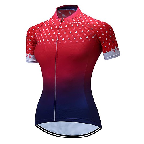 

21Grams Women's Short Sleeve Cycling Jersey Summer Spandex Polyester Black / Red Gradient Bike Jersey Top Mountain Bike MTB Road Bike Cycling Quick Dry Moisture Wicking Breathable Sports Clothing