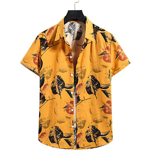 

Men's Shirt Other Prints Graphic Print Short Sleeve Casual Tops Boho Black