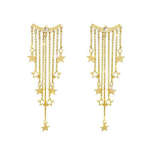 

Women's Drop Earrings Tassel Fringe Star Stylish Earrings Jewelry Gold For Festival 1 Pair