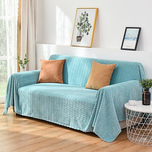 

Sofa Cover Sofa Blanket Embossing/Plush Wheat Ear Pattern Sofa Blanket/Fit for 1-4 Cushion Couch and L Shape Sofa