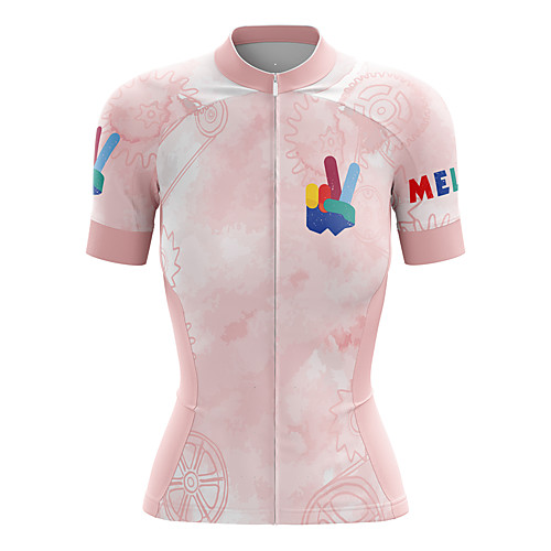 

21Grams Women's Short Sleeve Cycling Jersey Summer Spandex Polyester Pink Bike Jersey Top Mountain Bike MTB Road Bike Cycling Quick Dry Moisture Wicking Breathable Sports Clothing Apparel / Stretchy