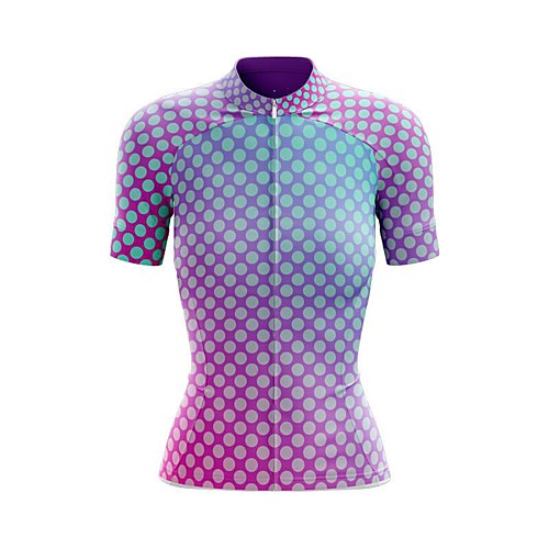 

21Grams Women's Short Sleeve Cycling Jersey Summer Spandex Polyester Purple Dark Purple Blue Gradient 3D Bike Jersey Top Mountain Bike MTB Road Bike Cycling Breathable Back Pocket Sports Clothing
