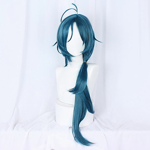 

Cosplay Cosplay Wigs Unisex Layered Haircut With Ponytail 80 inch Heat Resistant Fiber Dry Blue Adults' Anime Wig