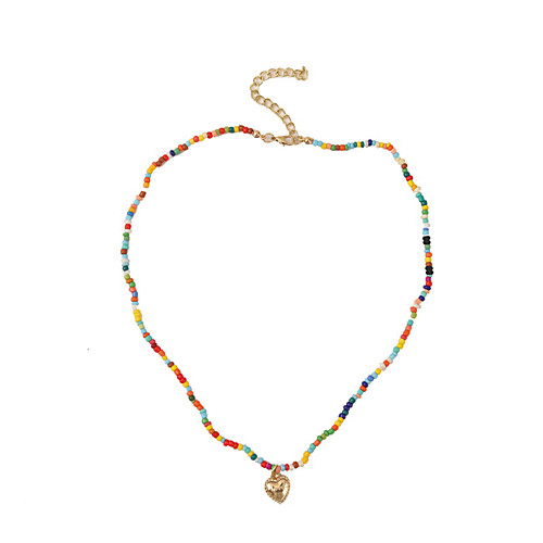

Women's Beaded Necklace Necklace Heart Fashion European Boho Resin Alloy Rainbow 48 cm Necklace Jewelry 1pc For