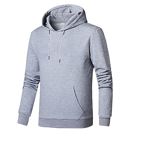 

Men's Pullover Hoodie Sweatshirt Solid Color Hooded Casual Hoodies Sweatshirts Long Sleeve Loose Gray White Black