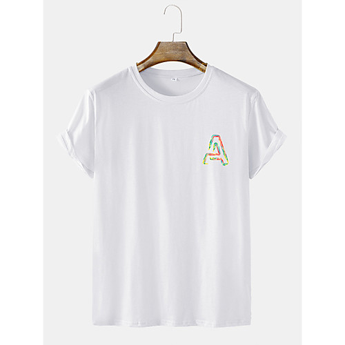 

Men's Unisex Tee T shirt Hot Stamping Graphic Prints Letter Plus Size Short Sleeve Casual Tops Cotton Basic Fashion Designer Comfortable White Black Green
