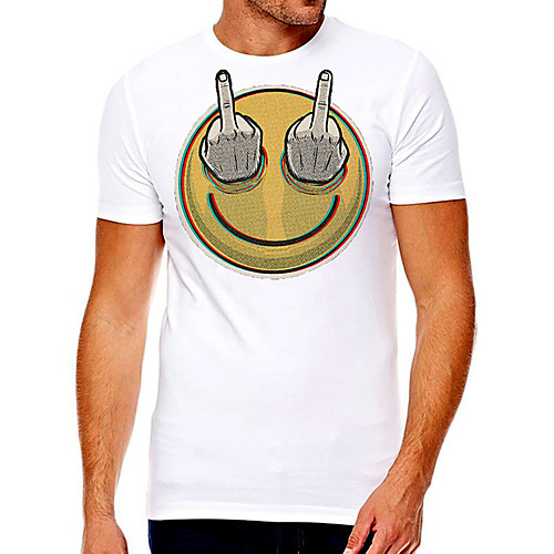 

Men's Unisex Tee T shirt Hot Stamping Graphic Prints Gesture Plus Size Print Short Sleeve Casual Tops Cotton Basic Fashion Designer Big and Tall White