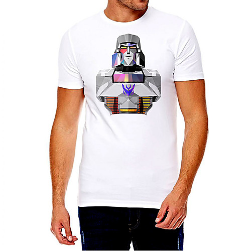 

Men's Unisex Tee T shirt Hot Stamping Graphic Prints Plus Size Print Short Sleeve Casual Tops Cotton Basic Fashion Designer Big and Tall White