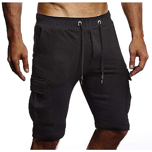 

Men's Sporty Casual / Sporty Streetwear Quick Dry Breathable Soft Daily Sports Chinos Shorts Pants Solid Color Short Drawstring Elastic Waist ArmyGreen Black Grey