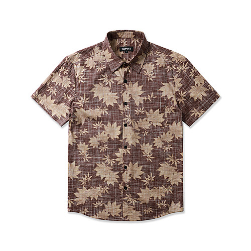 

Men's Shirt Tribal Short Sleeve Daily Tops Cotton Basic Boho Wine