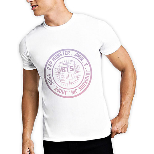

Men's Unisex Tee T shirt Hot Stamping Graphic Prints Letter Plus Size Print Short Sleeve Casual Tops Cotton Basic Fashion Designer Big and Tall White