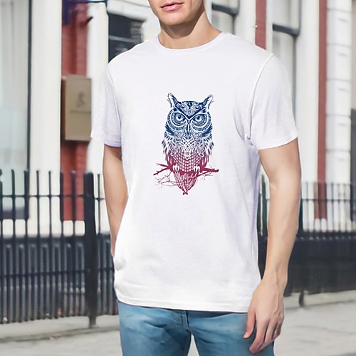 

Men's Unisex T shirt Hot Stamping Animal Plus Size Print Short Sleeve Daily Tops 100% Cotton Basic Casual White