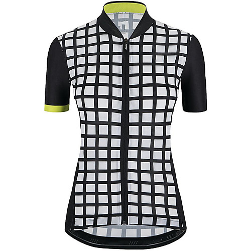 

21Grams Women's Short Sleeve Cycling Jersey Summer Spandex Polyester Black Plaid Checkered Bike Jersey Top Mountain Bike MTB Road Bike Cycling Quick Dry Moisture Wicking Breathable Sports Clothing