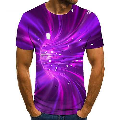 

Men's Unisex Tee T shirt 3D Print Graphic Prints Streamer Plus Size Print Short Sleeve Casual Tops Basic Fashion Designer Big and Tall Purple