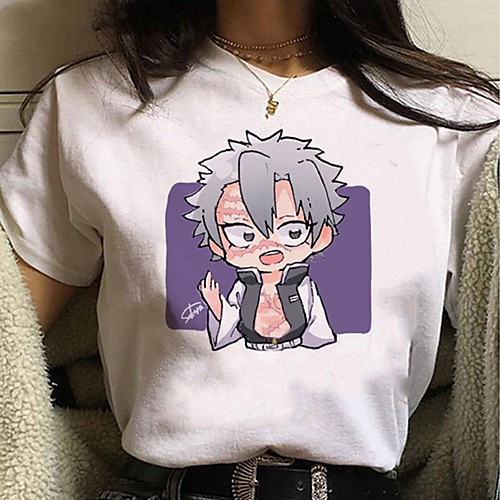 

Inspired by Demon Slayer Cosplay Anime Cartoon Polyester / Cotton Blend Print Harajuku Graphic Kawaii T-shirt For Women's / Men's