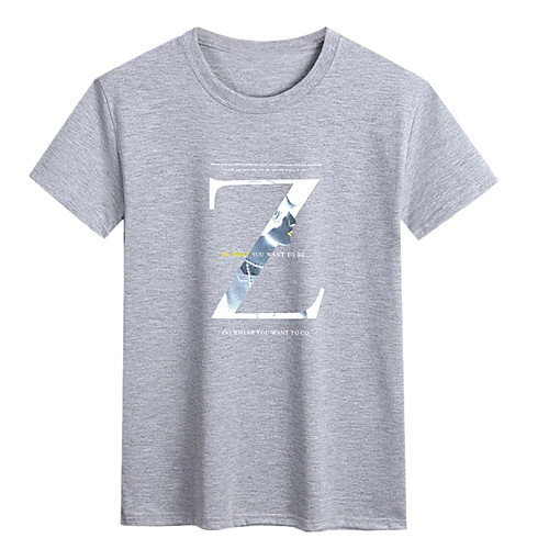 

Men's Unisex Tee T shirt Hot Stamping Graphic Prints Letter Plus Size Print Short Sleeve Casual Tops Cotton Basic Fashion Designer Big and Tall White Black Light gray