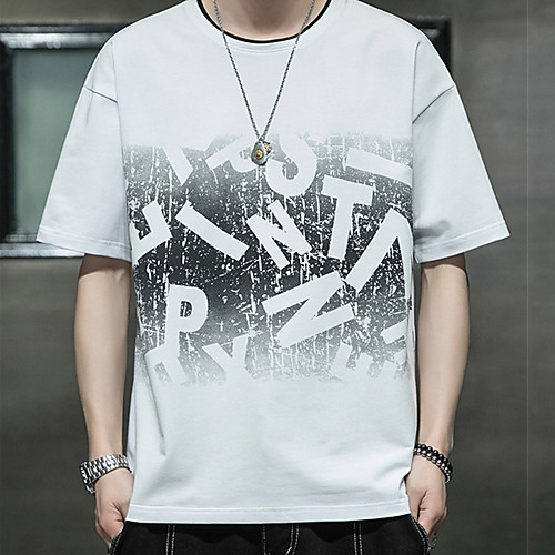 

Men's Unisex Tee T shirt Hot Stamping Graphic Prints Letter Plus Size Print Short Sleeve Casual Tops Cotton Basic Fashion Designer Big and Tall White Black Dark Gray