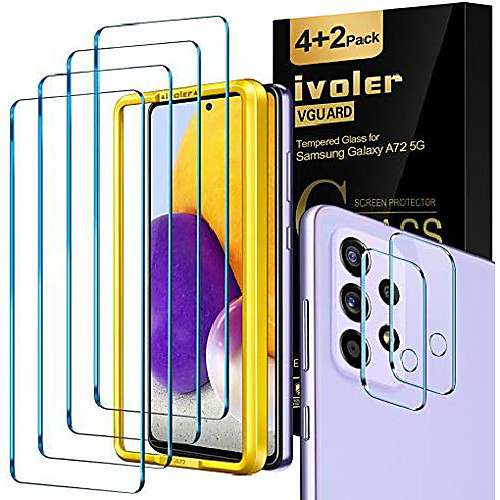 

Phone Screen Protector For Samsung Galaxy Galaxy A32 Galaxy A52 Galaxy A72 Galaxy A42 Galaxy A12 Tempered Glass 4 pcs High Definition (HD) Scratch Proof Front Screen Protector Phone Accessory