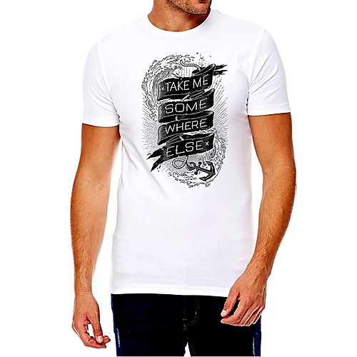 

Men's Unisex Tee T shirt Hot Stamping Graphic Prints Letter Plus Size Print Short Sleeve Casual Tops Cotton Basic Fashion Designer Big and Tall White