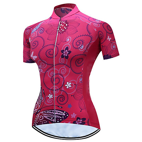 

21Grams Women's Short Sleeve Cycling Jersey Summer Spandex Polyester Black / Red Butterfly Bike Jersey Top Mountain Bike MTB Road Bike Cycling Quick Dry Moisture Wicking Breathable Sports Clothing