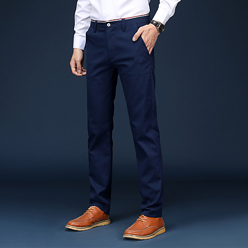 

Men's Chino Daily Chinos Pants Plain Full Length Black Khaki Navy Blue Beige Light Blue