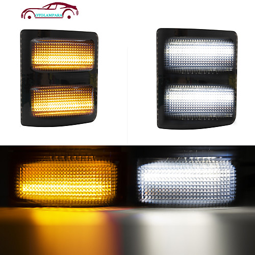 

OTOLAMPARA Fit for Ford F250/ F350/ F350/ F450 Pickup Switchback White Amber Sid Marker Lights 10W T10 Original Socket OEM Light Upgrade 2pcs