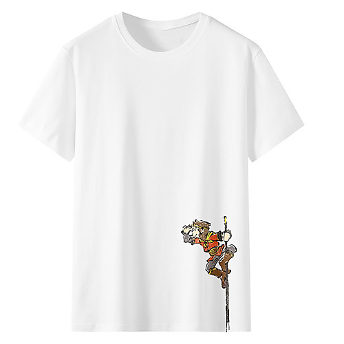 

Men's Unisex Tee T shirt Hot Stamping Graphic Prints Monkey Plus Size Print Short Sleeve Casual Tops Cotton Basic Fashion Designer Big and Tall White Black Light gray