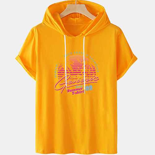 

Men's Unisex Tee T shirt Hot Stamping Graphic Prints Tree Letter Plus Size Short Sleeve Casual Tops 100% Cotton Basic Designer Big and Tall White Black Blue