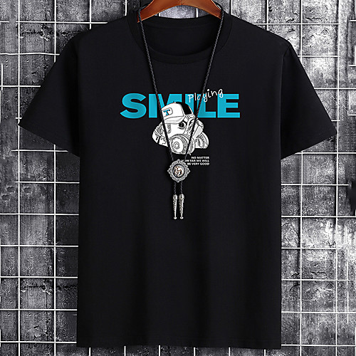 

Men's Unisex Tee T shirt Hot Stamping Cartoon Graphic Prints Letter Plus Size Print Short Sleeve Casual Tops Cotton Basic Fashion Designer Big and Tall White Black Khaki