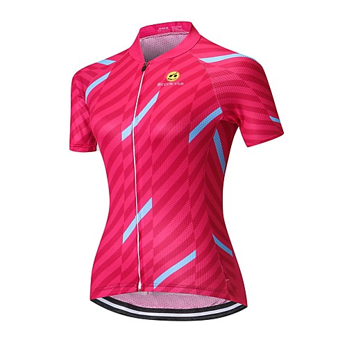 

21Grams Women's Short Sleeve Cycling Jersey Summer Spandex Polyester Red and White Bike Jersey Top Mountain Bike MTB Road Bike Cycling Quick Dry Moisture Wicking Breathable Sports Clothing Apparel