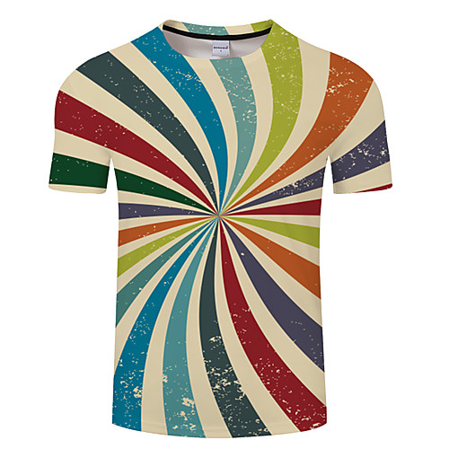 

Men's Unisex Tee T shirt 3D Print 3D Graphic Prints Plus Size 3D Print Print Short Sleeve Casual Tops Basic Designer Big and Tall Rainbow