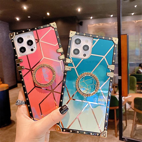 

Phone Case For Apple Back Cover iPhone 12 Pro Max 11 SE 2020 X XR XS Max 8 7 Shockproof Dustproof Ring Holder Tile Graphic Marble TPU