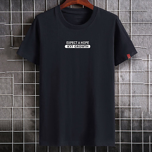 

Men's Unisex Tee T shirt Hot Stamping Graphic Prints Letter Plus Size Print Short Sleeve Casual Tops Cotton Basic Fashion Designer Big and Tall White Black Gray
