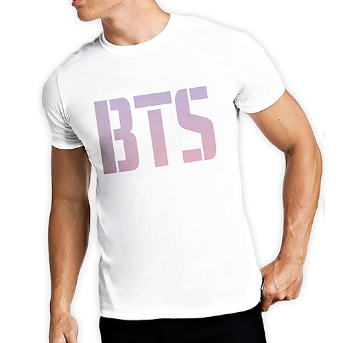 

Men's Unisex Tee T shirt Hot Stamping Graphic Prints Letter Plus Size Print Short Sleeve Casual Tops Cotton Basic Fashion Designer Big and Tall White