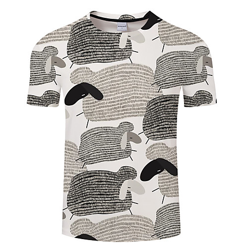

Men's Unisex Tee T shirt 3D Print Graphic Prints Antelope Animal Plus Size 3D Print Print Short Sleeve Casual Tops Basic Designer Big and Tall Black / Gray Green / Gray Gray / Navy