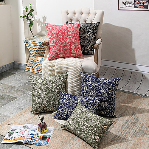 

Cushion Cover Small Fresh Paisley Pattern Double-sided Printing Pillowcase