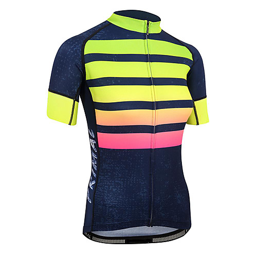 

21Grams Women's Short Sleeve Cycling Jersey Summer Spandex Polyester Dark Blue Patchwork Bike Jersey Top Mountain Bike MTB Road Bike Cycling Quick Dry Moisture Wicking Breathable Sports Clothing