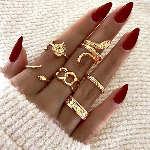 

Women's Ring Set Retro Snake Roses Stylish Simple Vintage European Rock Earrings Jewelry Silver / Gold For Anniversary Party Evening Street Gift Festival