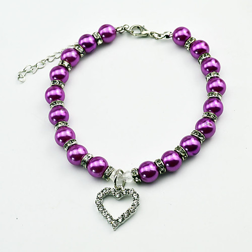 

Dog Cat Necklace Decoration Plastic Purple Blue Pink Rose