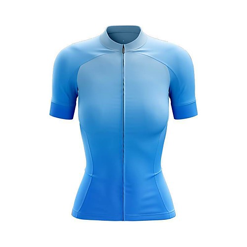 

21Grams Women's Short Sleeve Cycling Jersey Summer Spandex Polyester Blue Solid Color Bike Jersey Top Mountain Bike MTB Road Bike Cycling Quick Dry Moisture Wicking Breathable Sports Clothing Apparel