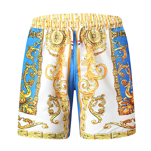 

Men's Stylish Shorts Bermuda shorts Pants Graphic Knee Length White Blue Purple Red Black