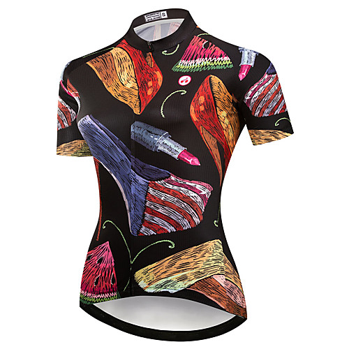 

21Grams Women's Short Sleeve Cycling Jersey Summer Spandex Polyester Black / Red Bike Jersey Top Mountain Bike MTB Road Bike Cycling Quick Dry Moisture Wicking Breathable Sports Clothing Apparel