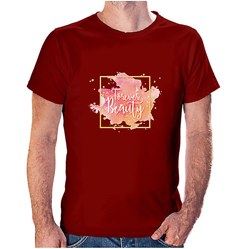 

Men's Unisex Tee T shirt Hot Stamping Graphic Prints Letter Plus Size Print Short Sleeve Casual Tops Cotton Basic Fashion Designer Big and Tall Wine White Black