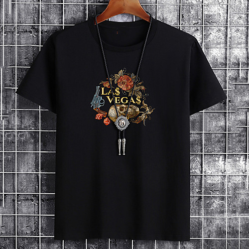 

Men's Unisex Tee T shirt Hot Stamping Floral Graphic Prints Letter Plus Size Print Short Sleeve Casual Tops Cotton Basic Fashion Designer Big and Tall White Black Khaki