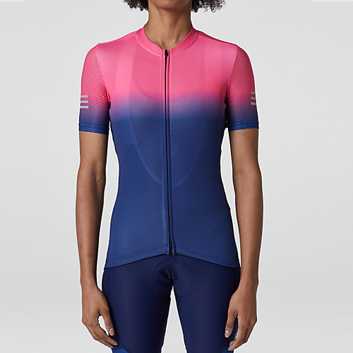 

21Grams Women's Short Sleeve Cycling Jersey Summer Spandex Polyester Pink Gradient Bike Jersey Top Mountain Bike MTB Road Bike Cycling Quick Dry Moisture Wicking Breathable Sports Clothing Apparel